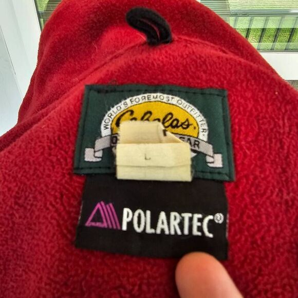 Vintage Cabela’s Men’s Large Blue Nylon Jacket Red Fleece Lining Canada hunting - Picture 9 of 11